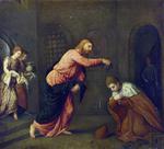 欧洲12-19世纪油画二_BORDONE, Paris - Christ baptising Saint John Martyr